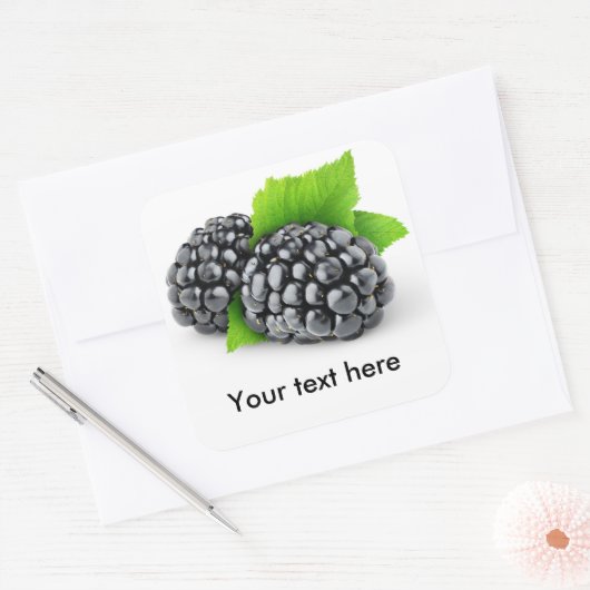 Twee bramen vierkante sticker (Envelop)