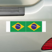 TWEE Braziliaanse nationale vlag Bumpersticker (Op auto)
