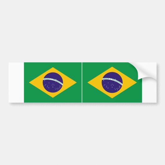 TWEE Braziliaanse nationale vlag Bumpersticker (Voorkant)
