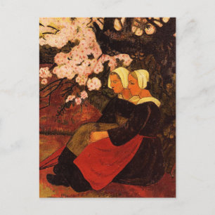 Twee Bretonse vrouwen onder appelboom, Briefkaart