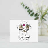 Twee briden briefkaart (Staand voorkant)