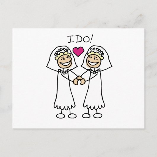 Twee briden briefkaart (Voorkant)