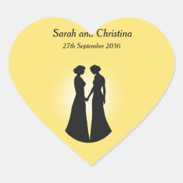 Twee briden hart sticker