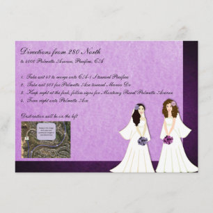 Twee Brides-kaartjes voor lesbiennes rijden op het Informatiekaartje