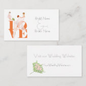 Twee Brides LOVE Lesbian Website Wedding Kaart (Voorkant / Achterkant)