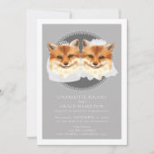 Twee Brides Mrs. en Mrs Fox Thleed Wedding Aankondiging (Voorkant)