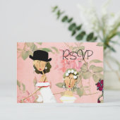Twee Brides RSVP Kaartje (Staand voorkant)
