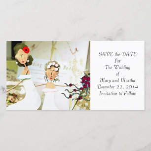 Twee Brides sparen de Datum Save The Date