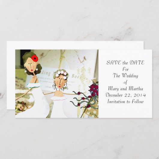 Twee Brides sparen de Datum Save The Date (Voorkant / Achterkant)
