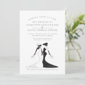 Twee Brides uit 1940s Style Bridal Gowns Wedding Kaart (Staand voorkant)