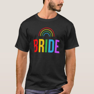 Twee Brides van Lesbian Wedding Wife en Wife Rainb T-shirt