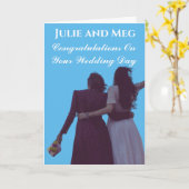 TWEE BRIDES WEDDING CONGRATULALATIONS KAART (Gele Bloem)