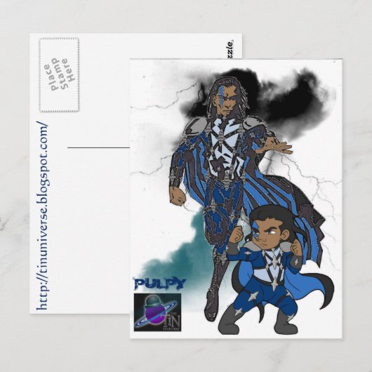 Twee Briefkaarten van Pulpy (Voorkant / Achterkant)