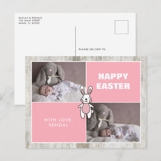 Twee Briefkaarten voor fotocollage Pasen (Voorkant / Achterkant)