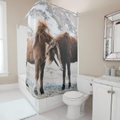 TWEE BROWN HORSES OP HET GEBIED DOUCHEGORDIJN (In situ)
