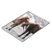 TWEE BROWN HORSES OP HET GEBIED NOTITIEBOEK (Linkerzijde)
