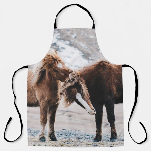 TWEE BROWN HORSES OP HET GEBIED SCHORT (Voorkant)
