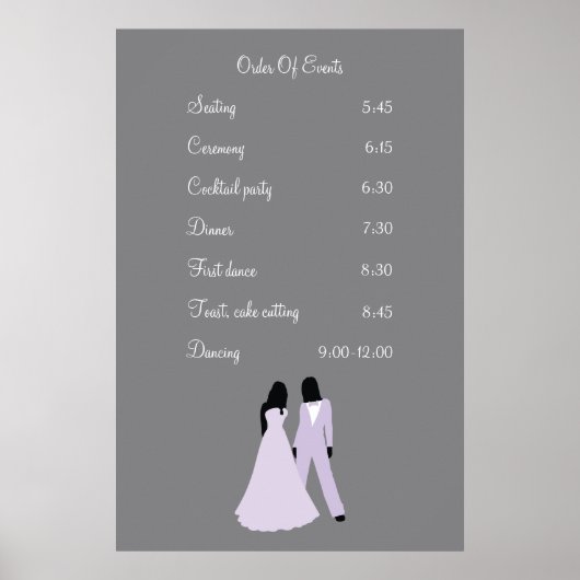 Twee Brugevenementen (Lila en grijs) Poster (Voorkant)