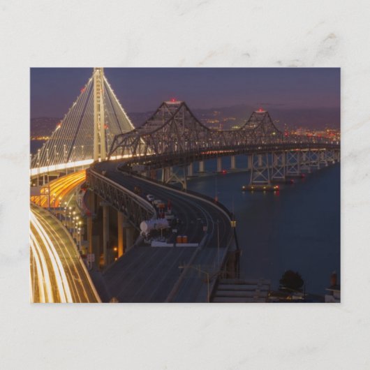 Twee bruggen San Francisco-Oakland Bay Bridge Briefkaart (Voorkant)