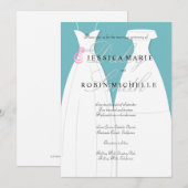 Twee bruiddress tijdens het huwelijk kaart (Voorkant / Achterkant)