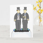 Twee Bruidegoms, de Vrolijke Gelukwensen van het Kaart (Gele Bloem)