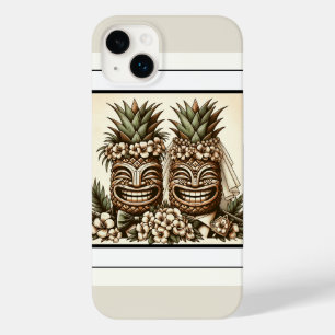 Twee bruidegoms gay ananas Tiki hoofd retro bruilo Case-Mate iPhone 14 Plus Hoesje