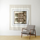 Twee bruidegoms Gay ananas Tiki hoofd Retro bruilo Wandkleed (In situ)