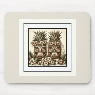 Twee bruidegoms Gay Ananas Tiki hoofd Retro Trouwe Muismat