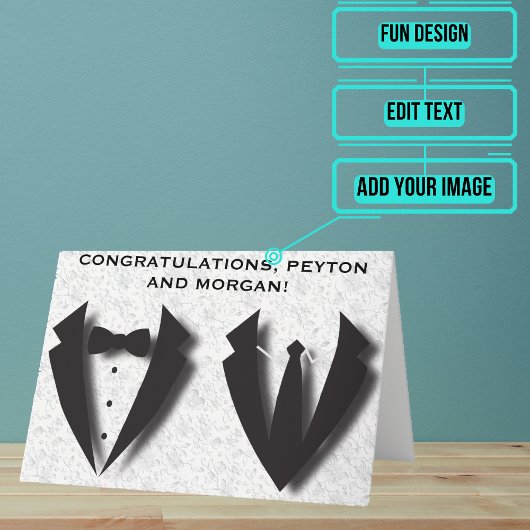 Twee bruidegoms gefeliciteerd met jullie abstracte kaart