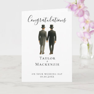 Twee bruidegoms gefeliciteerd met jullie trouwdag kaart