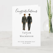 Twee bruidegoms gefeliciteerd met jullie trouwdag kaart (Voorkant)