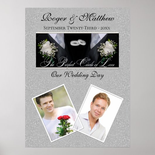 Twee Bruidegoms Huwelijksdag Tuxedo's Foto Poster (Voorkant)