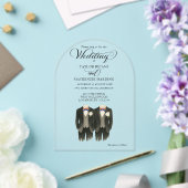 Twee bruidegoms in Rainbow Stropdassen Gay Wedding Acryl Uitnodigingen (Insitu (Huwelijk))