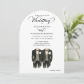 Twee bruidegoms in Rainbow Stropdassen Gay Wedding Kaart (Staand voorkant)