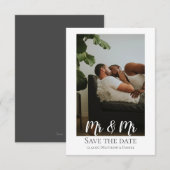 Twee bruidegoms meneer en meneer gay trouwfoto aankondiging (Voorkant / Achterkant)