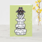 Twee bruidegoms op bruidstaart kaart (Gele Bloem)