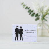 Twee bruidegoms plaatskaartje (Staand voorkant)