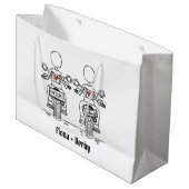 Twee Bruiden Biker Motorfiets Bruiloft Groot Cadeauzakje (Voorkant Gekanteld)