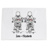 Twee Bruiden Biker Motorfiets Bruiloft Groot Cadeauzakje (Voorkant)