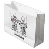 Twee Bruiden Biker Motorfiets Bruiloft Groot Cadeauzakje (Voorkant Gekanteld)