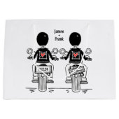 Twee Bruiden Biker Motorfiets Bruiloft Groot Cadeauzakje (Voorkant)