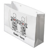 Twee Bruiden Biker Motorfiets Bruiloft Groot Cadeauzakje (Voorkant Gekanteld)