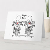 Twee Bruiden Biker Motorfiets Bruiloft Kaart (Voorkant)