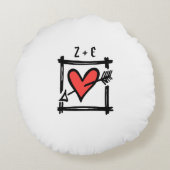 Twee Bruiden Biker Motorfiets Bruiloft Rond Kussen (Achterkant)