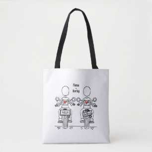 Twee Bruiden Biker Motorfiets Bruiloft Tote Bag