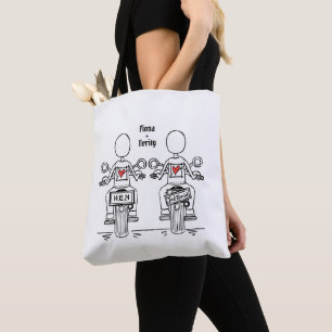 Twee Bruiden Biker Motorfiets Bruiloft Tote Bag