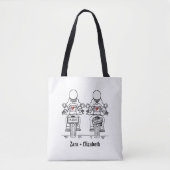 Twee Bruiden Biker Motorfiets Bruiloft Tote Bag (Voorkant)