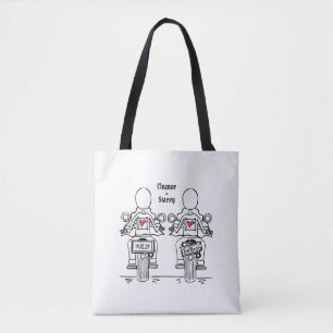 Twee Bruiden Biker Motorfiets Bruiloft Tote Bag