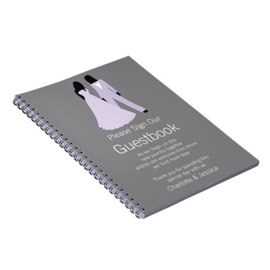 Twee bruiden bruiloft gastenboek. notitieboek (Rechterzijde)