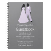 Twee bruiden bruiloft gastenboek. notitieboek (Voorkant)